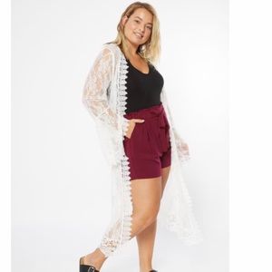 NWT plus size white lace duster